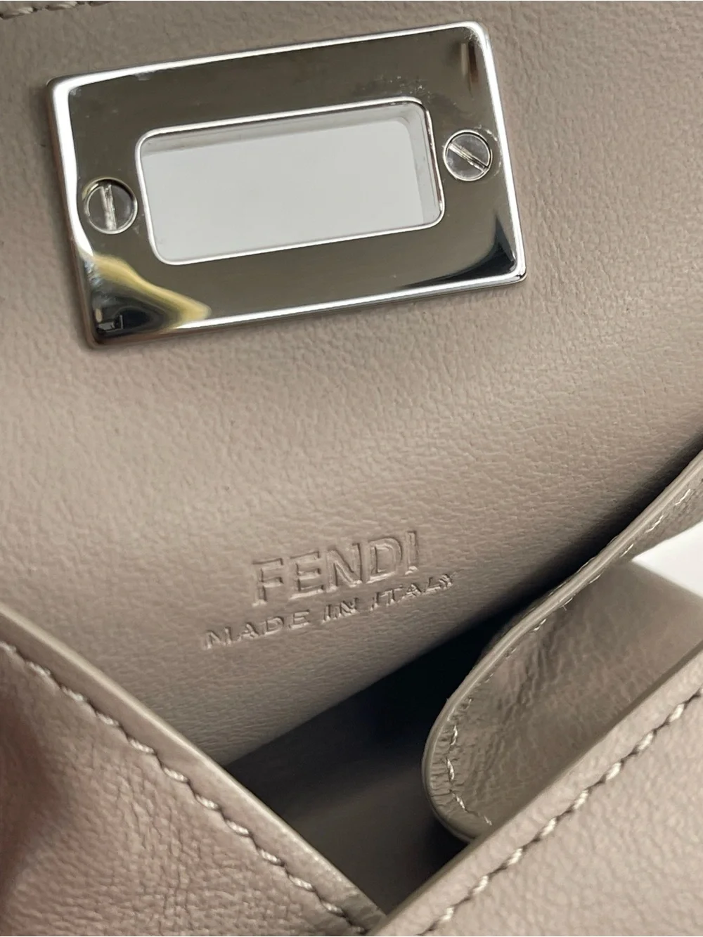 Fendi Pebbled Leather Compact Coint Wallet